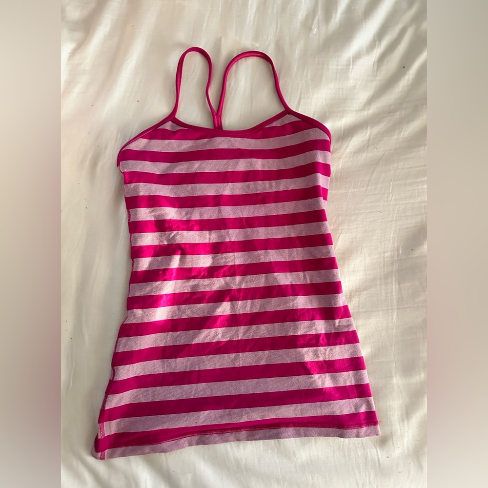 Size 6 Lululemon purple striped tank
